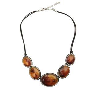 AXCESS Faux amber stones necklace